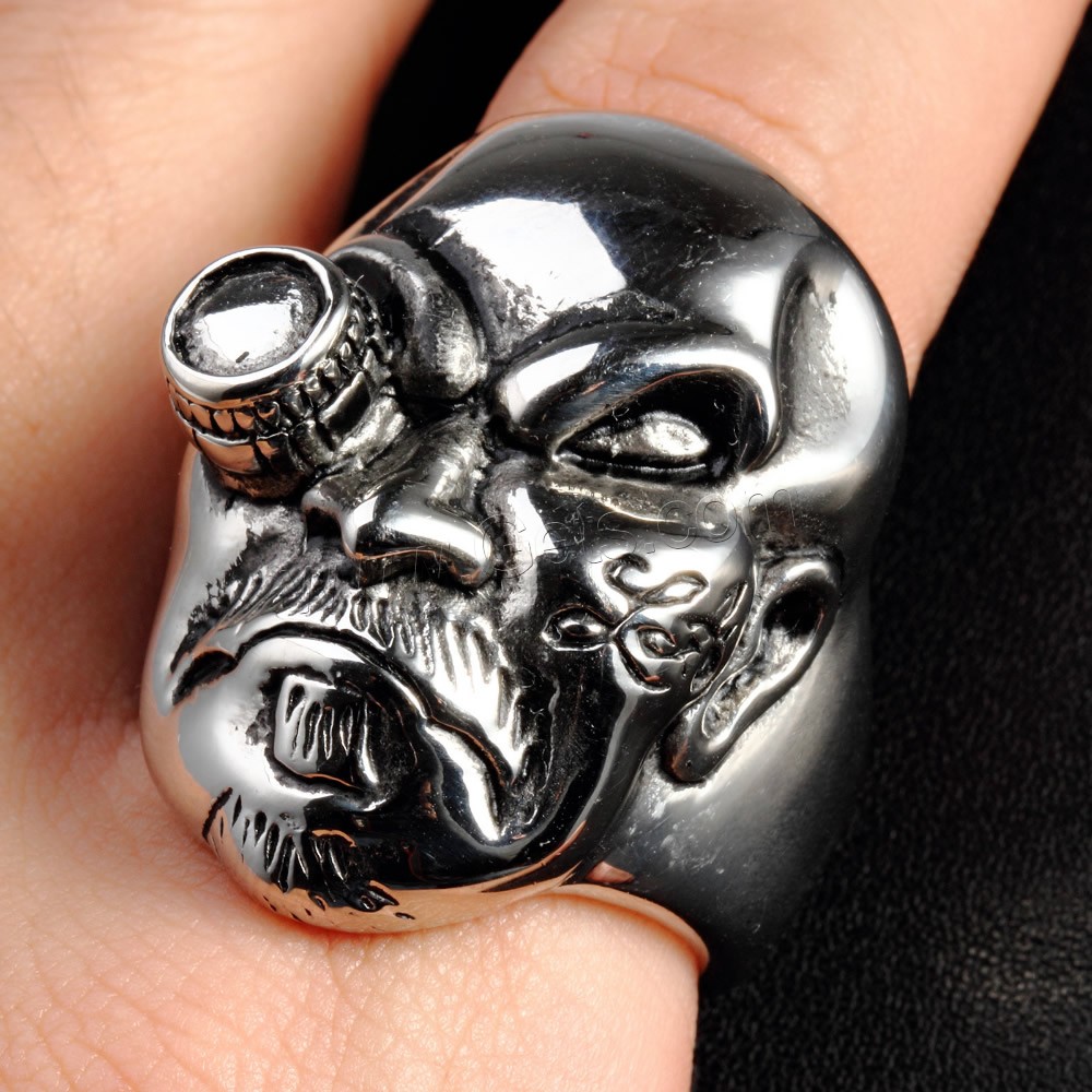 Anillo de dedo de acero inoxidable hombre, Partículas de acero, Calavera, diverso tamaño para la opción & ennegrezca, Vendido por UD