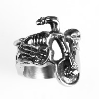 Нержавеющая сталь Человек палец кольцо, титан, Скелет, разный размер для выбора & чернеют, продается PC