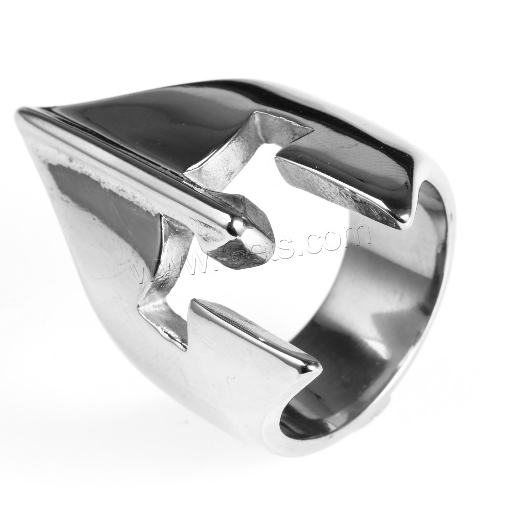 Men Stainless Steel Ring in Bulk, Titanium Steel, Helmet, different size for choice & blacken, Sold By PC