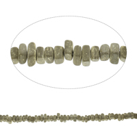 Kokos Perlen, Kokosrinde, originale Farbe, 4x5mm-5x7mm, Bohrung:ca. 1mm, Länge:ca. 16.5 ZollInch, ca. 140PCs/Strang, verkauft von Strang