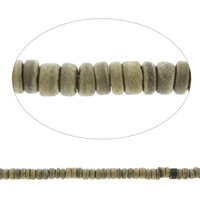 Kokos Perlen, Kokosrinde, Rondell, originale Farbe, 2x8mm-5x8mm, Bohrung:ca. 0.5mm, Länge:ca. 15 ZollInch, ca. 160PCs/Strang, verkauft von Strang