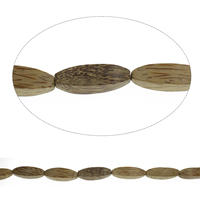 Kokos Perlen, Kokosrinde, oval, originale Farbe, 13x46mm, Bohrung:ca. 3mm, Länge:ca. 31 ZollInch, ca. 18PCs/Strang, verkauft von Strang
