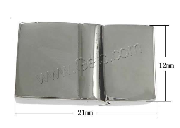Stainless Steel Magnetic Clasp, Rectangle, Customized, original color, 21x12x8mm, Hole:Approx 10x4mm, Sold By PC