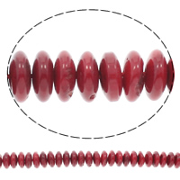Natürliche Korallen Perlen, Rondell, rot, 10x4mm, Bohrung:ca. 0.8mm, Länge:ca. 15.5 ZollInch, ca. 92PCs/Strang, verkauft von Strang