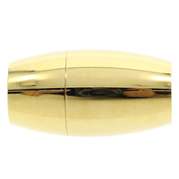 Cierre magnético redondo de acero inoxidable, chapado en color dorado, 18x10mm, agujero:aproximado 6mm, Vendido por UD