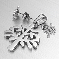 Fashion Stainless Steel Jewelry Sets, pendant & earring, Tree, original color  Approx 