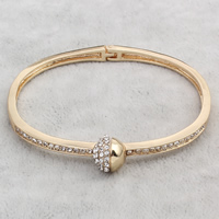 Zinc Alloy Rhinestone Bracelets, gold color plated, with rhinestone, lead & cadmium free Approx 7 Inch 