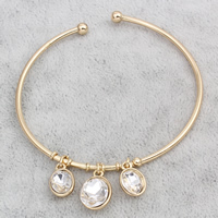 Zinc Alloy Cuff Bangle, gold color plated, with rhinestone, lead & cadmium free Inner Approx 55mm Approx 6.5 Inch 