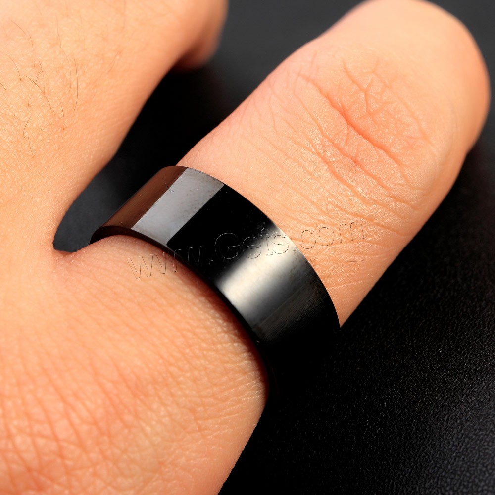 Нержавеющая сталь Человек палец кольцо, титан, черный покрытием, разный размер для выбора, продается PC
