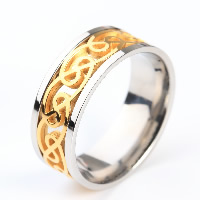 Нержавеющая сталь Человек палец кольцо, титан, Другое покрытие, разный размер для выбора & двухцветный, продается PC