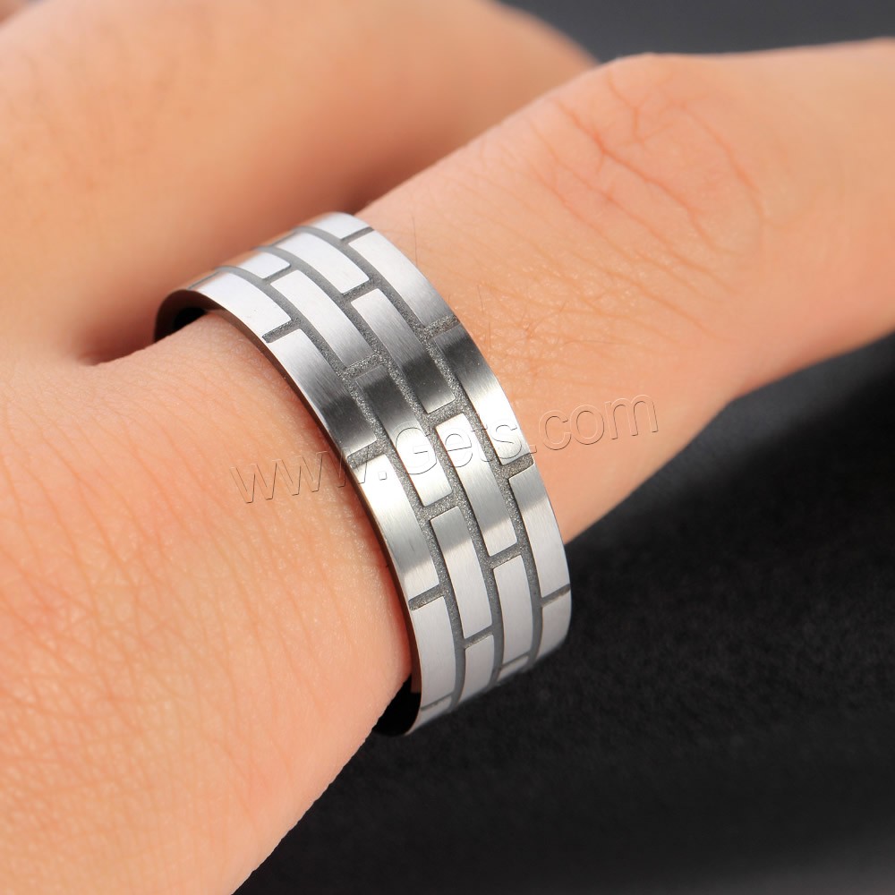 Men Stainless Steel Ring in Bulk, Titanium Steel, plated, different size for choice & two tone, Sold By PC