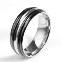 Titanium Steel Finger Ring, plated & two tone 