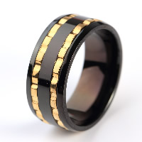 Men Stainless Steel Ring in Bulk, Titanium Steel, plated & two tone 