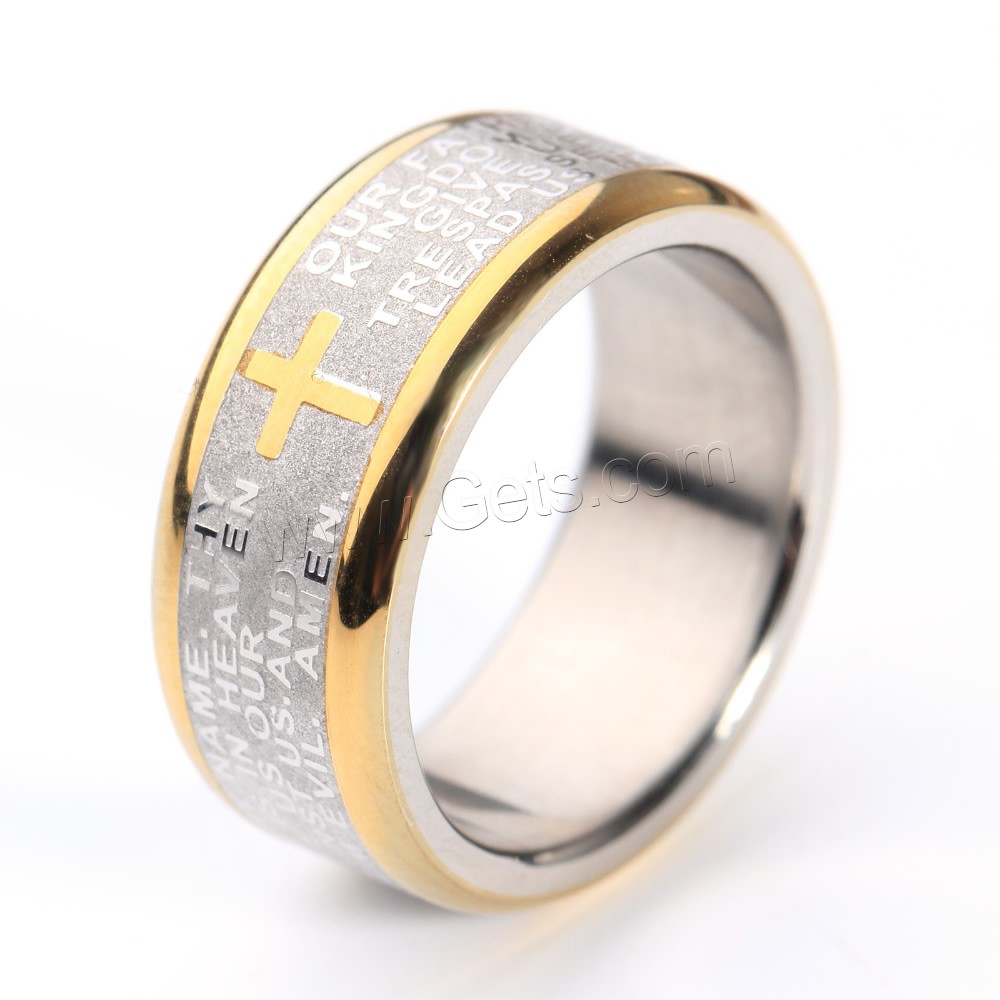 Нержавеющая сталь Человек палец кольцо, титан, Другое покрытие, разный размер для выбора & двухцветный & креповый, продается PC