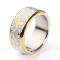 Men Stainless Steel Ring in Bulk, Titanium Steel, plated & two tone & stardust 
