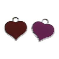 Zinc Alloy Heart Pendants, platinum color plated, enamel lead & cadmium free Approx 2mm 