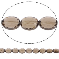 Perles de cristal ovales, ovale plat, facettes, Lt Mocha Environ 2mm Environ 15.5 pouce, Environ Vendu par brin