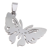 Stainless Steel Animal Pendants, Butterfly, original color Approx 