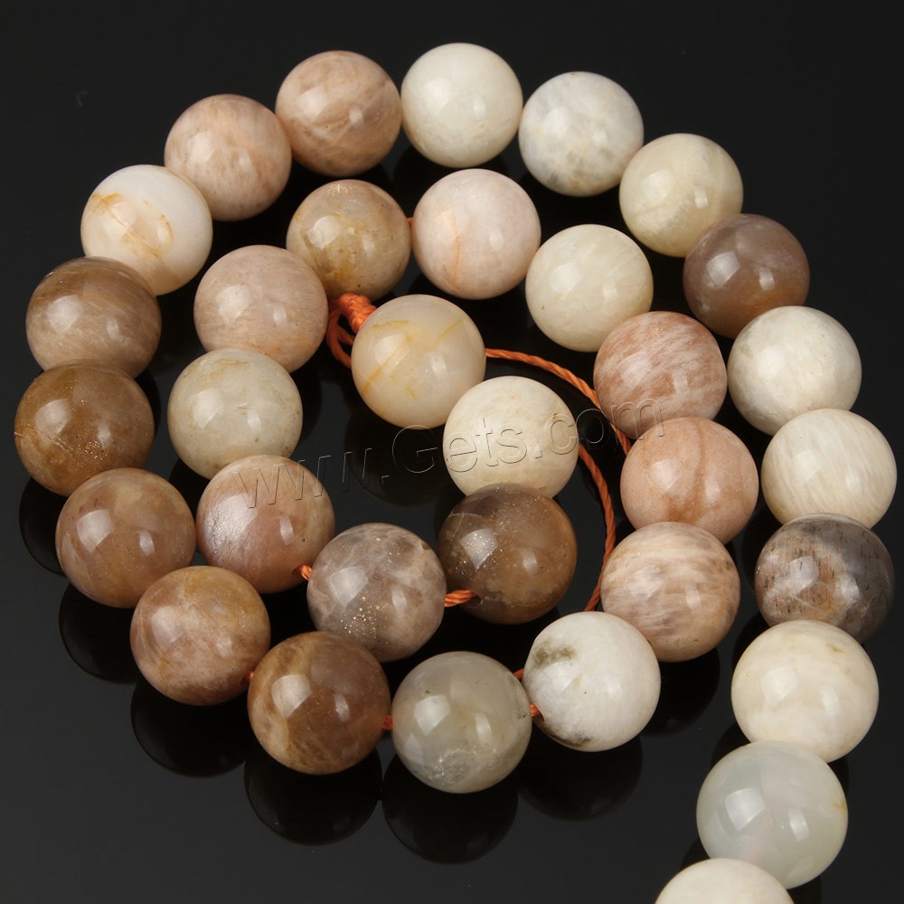 Sonnenstein Perle, rund, natürlich, Weitere Größen für Wahl, Bohrung:ca. 1mm, Länge:ca. 15 ZollInch, verkauft von Strang