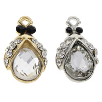 Zinc Alloy Animal Pendants, with Crystal, Ladybug, plated, faceted & with rhinestone lead & cadmium free Approx 1mm 