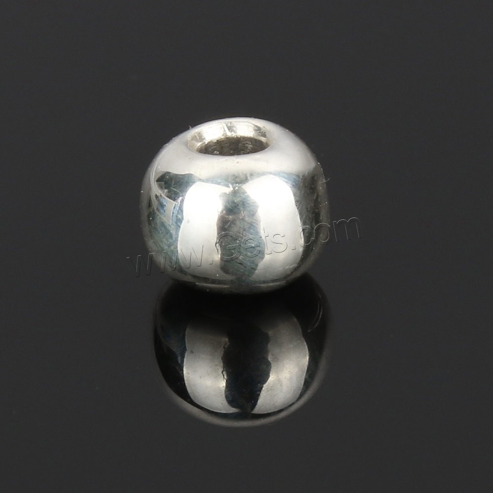 Runde Sterling Silber Perlen, 925 Sterling Silber, Trommel, verschiedene Größen vorhanden, verkauft von PC