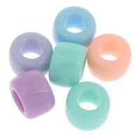Koralle Perlen, Acryl, Zylinder, Volltonfarbe, gemischte Farben, 8x6mm, Bohrung:ca. 4mm, ca. 1800PCs/Tasche, verkauft von Tasche
