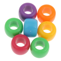 Koralle Perlen, Acryl, Zylinder, Volltonfarbe, gemischte Farben, 8x6mm, Bohrung:ca. 4mm, ca. 1500PCs/Tasche, verkauft von Tasche