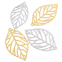 Brass Leaf Pendants, plated & high quality plating and never fade & hollow Approx 0.5mm 