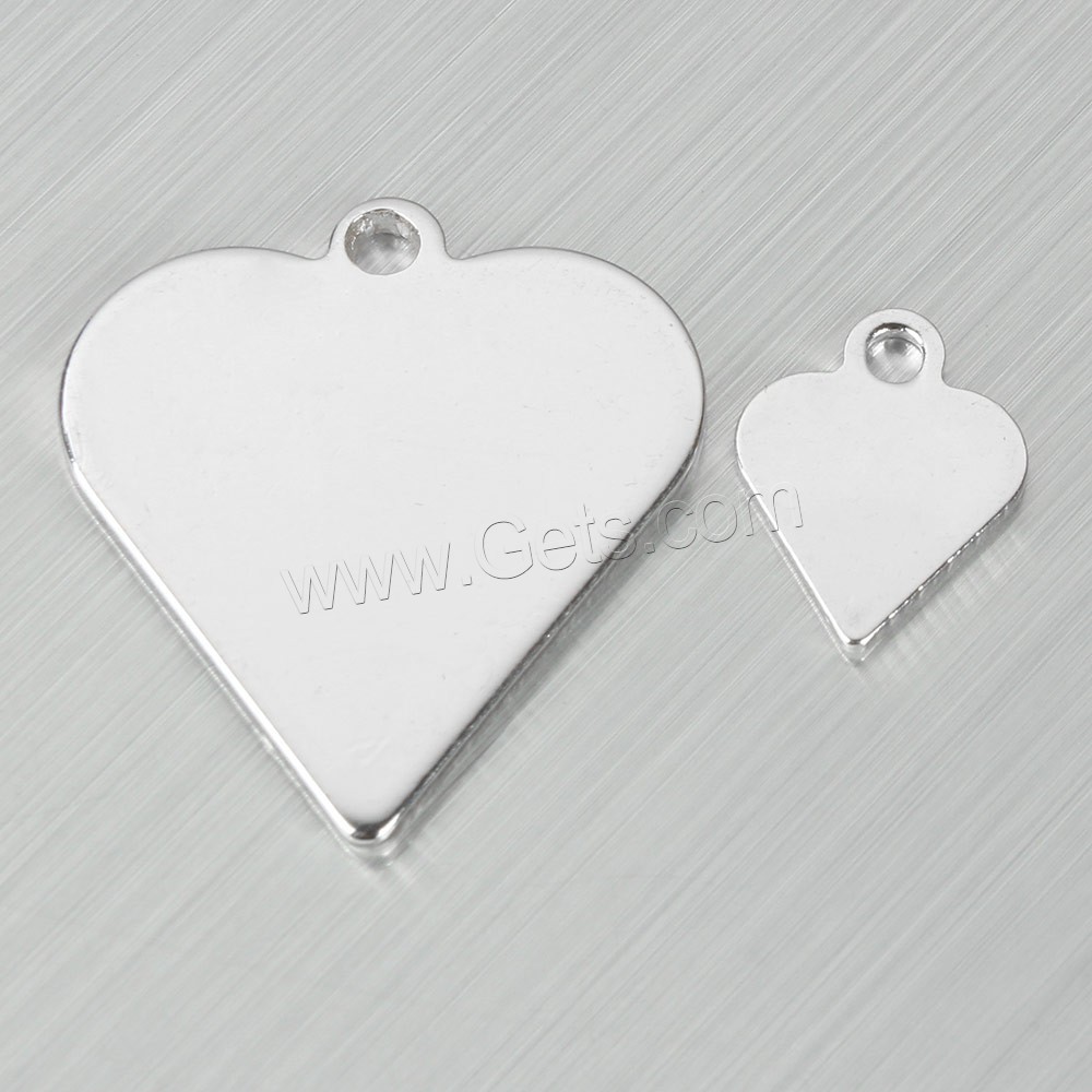 Brass Pendant, Heart, thick 925 sterling silver plated, different size for choice, Sold By PC