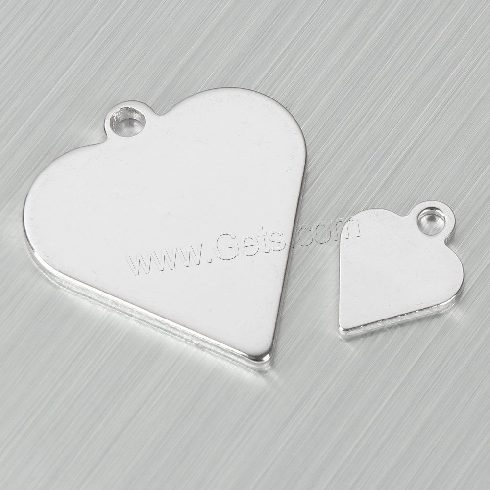 Латунь подвеска, Сердце, Толстые 925 стерлингового серебра покрытием, разный размер для выбора, продается PC