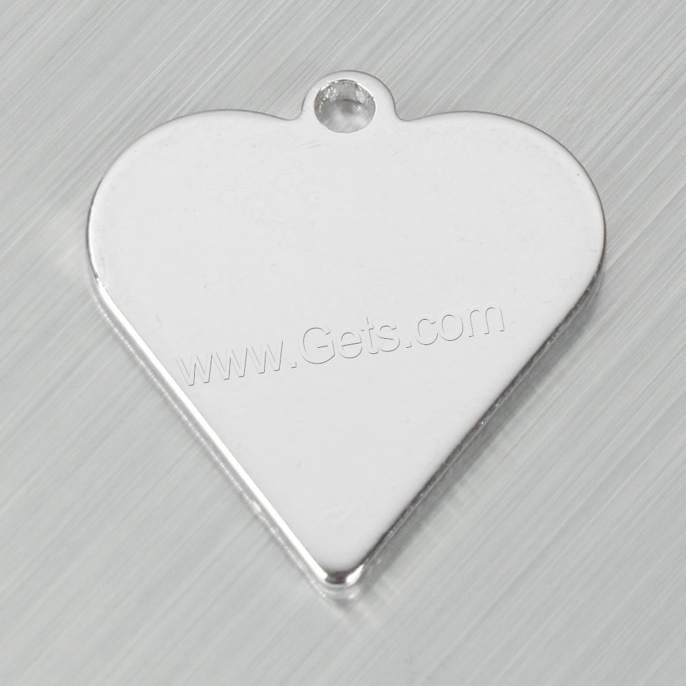 Brass Pendant, Heart, thick 925 sterling silver plated, different size for choice, Sold By PC