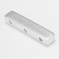 Brass Spacer Bar, Rectangle, thick 925 sterling silver plated Approx 1.5mm 