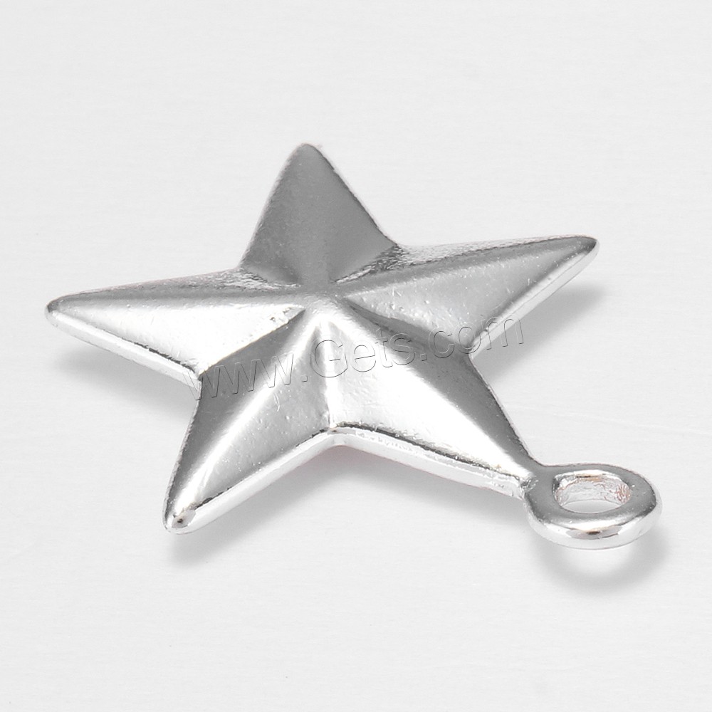 Brass Pendant, Star, thick 925 sterling silver plated, different size for choice, Sold By PC