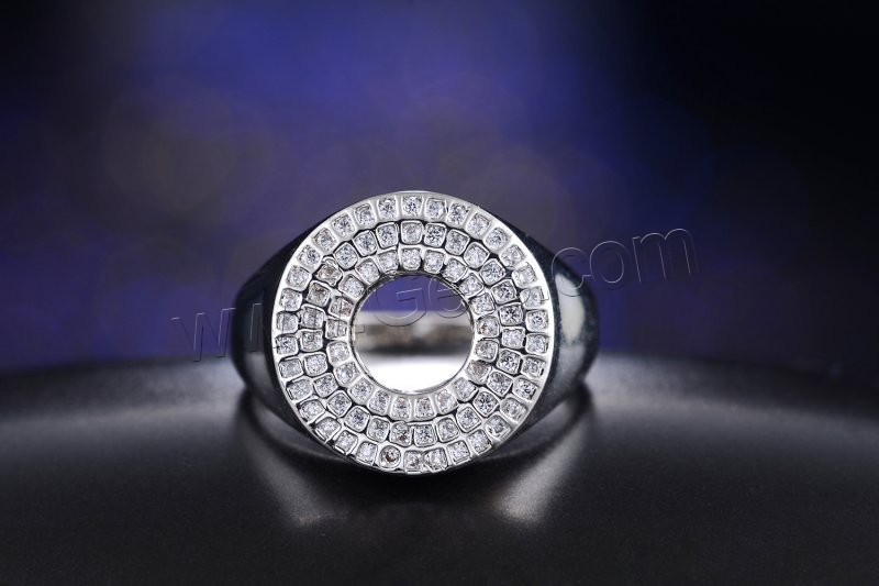 Newegg® Finger-Ring, Messing, Kreisring, platiniert, verschiedene Größen vorhanden & Micro pave Zirkonia, 16x16mm, verkauft von PC