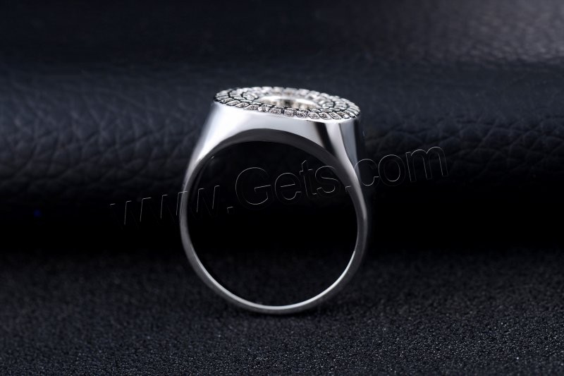 Newegg® Finger-Ring, Messing, Kreisring, platiniert, verschiedene Größen vorhanden & Micro pave Zirkonia, 16x16mm, verkauft von PC