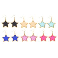 Resin Zinc Alloy Earring, with Resin, iron earring hook, Star, gold color plated lead & cadmium free 