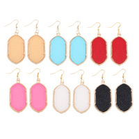 Resin Zinc Alloy Earring, with Resin, iron earring hook, gold color plated lead & cadmium free 