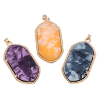 Resin Zinc Alloy Pendants, with Resin, gold color plated lead & cadmium free Approx 
