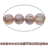 Perlas Patata Freshwater, Perlas cultivadas de agua dulce, natural, Púrpura, 9-10mm, agujero:aproximado 0.8mm, longitud:aproximado 14 Inch, Vendido por Sarta