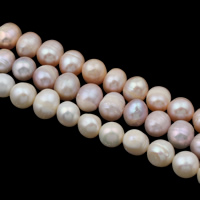 Perle comme Pommes de terre perles d'eau douce, perle d'eau douce cultivée, pomme de terre, naturel, plus de couleurs à choisir, 9-10mm Environ 0.8mm Environ 14 pouce, Vendu par brin