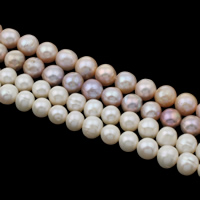 Perlas Patata Freshwater, Perlas cultivadas de agua dulce, natural, más colores para la opción, 9-10mm, agujero:aproximado 0.8mm, longitud:aproximado 14.5 Inch, Vendido por Sarta
