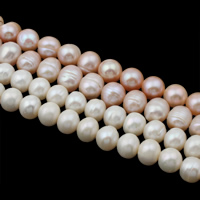 Perlas Patata Freshwater, Perlas cultivadas de agua dulce, natural, más colores para la opción, 10-11mm, agujero:aproximado 0.8mm, longitud:aproximado 15 Inch, Vendido por Sarta