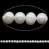 Perle comme Pommes de terre perles d'eau douce, perle d'eau douce cultivée, pomme de terre, naturel, blanc, 5-6mm Environ 0.8mm Environ 15 pouce, Vendu par brin