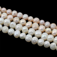Perle comme Pommes de terre perles d'eau douce, perle d'eau douce cultivée, pomme de terre, naturel, plus de couleurs à choisir, 5-6mm Environ 0.8mm Environ 14 pouce, Vendu par brin