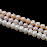 Perlas Botón Freshwater , Perlas cultivadas de agua dulce, natural, más colores para la opción, 5-6mm, agujero:aproximado 0.8mm, longitud:aproximado 15 Inch, Vendido por Sarta