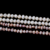Perlas Patata Freshwater, Perlas cultivadas de agua dulce, natural, más colores para la opción, 3-4mm, agujero:aproximado 0.8mm, longitud:aproximado 13.5 Inch, Vendido por Sarta