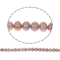 Perlas Patata Freshwater, Perlas cultivadas de agua dulce, natural, 2-tono, 6-7mm, agujero:aproximado 0.8mm, longitud:aproximado 14.5 Inch, Vendido por Sarta