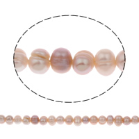 Perlas Patata Freshwater, Perlas cultivadas de agua dulce, natural, Rosado, 6-7mm, agujero:aproximado 0.8mm, longitud:aproximado 14.5 Inch, Vendido por Sarta