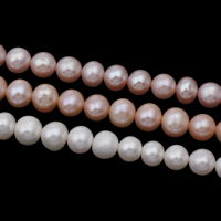 Perlas Patata Freshwater, Perlas cultivadas de agua dulce, natural, más colores para la opción, 7-8mm, agujero:aproximado 0.8mm, longitud:aproximado 15 Inch, Vendido por Sarta