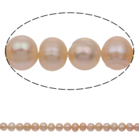 Perlas Patata Freshwater, Perlas cultivadas de agua dulce, natural, Rosado, 6-7mm, agujero:aproximado 0.8mm, longitud:aproximado 14 Inch, Vendido por Sarta
